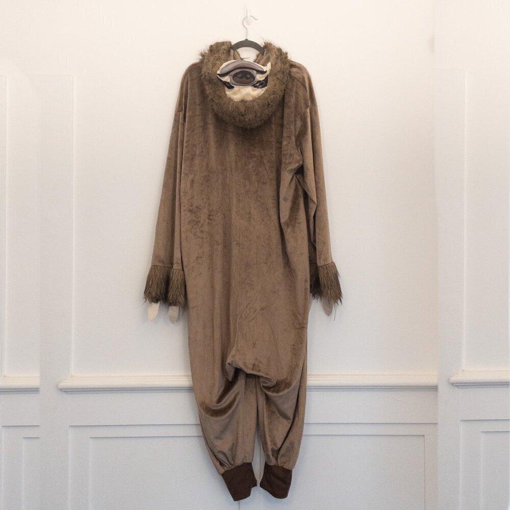 Spirit Halloween Sloth Onesie Costume Plush Fleece Animal Pajama Outfit Unisex - Picture 2 of 4